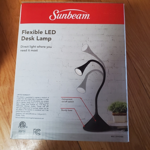 Sunbeam Office Sunbeam Flexible Led Desk Lamp In Black Or White